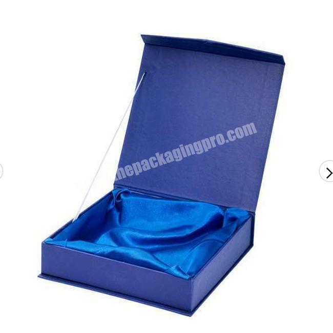 Rectangle custom logo folding magnetic satin lined gift box luxury hair extension jewelry packaging satin box
