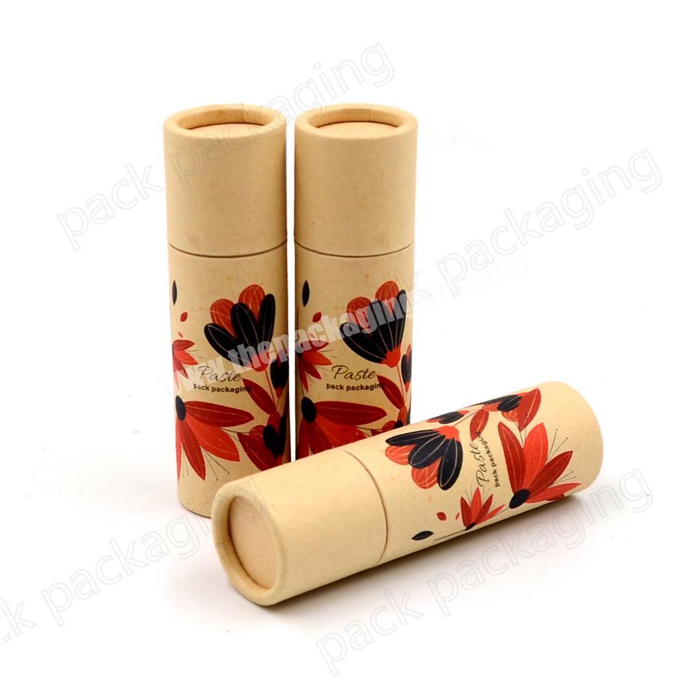 100% Eco Friendly Cardboard Custom Printing Deodorant Container Packaging Push Up Paper Tube for Lip Balm Sunscreen Stick
