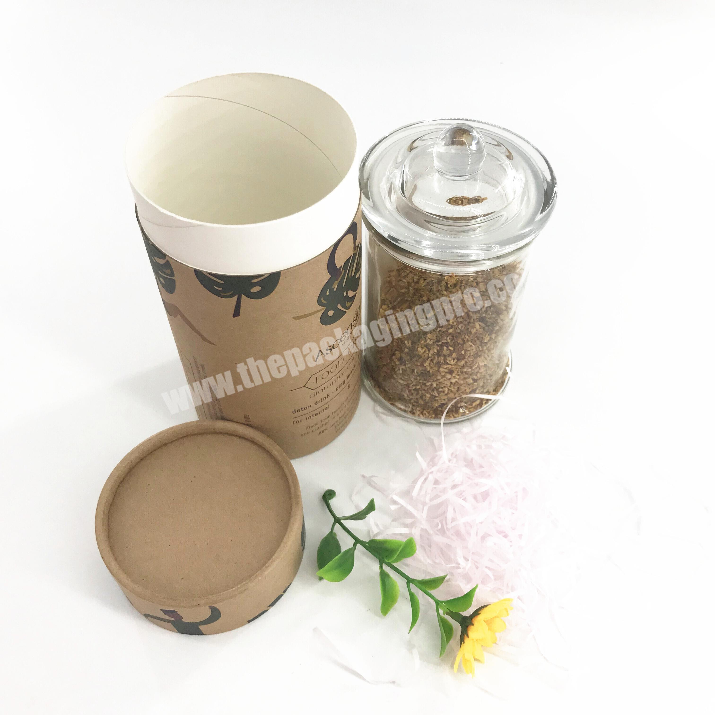 Recycle paper tube cylinder degradable cardboard box reclaimed material brown kraft paper packaging container