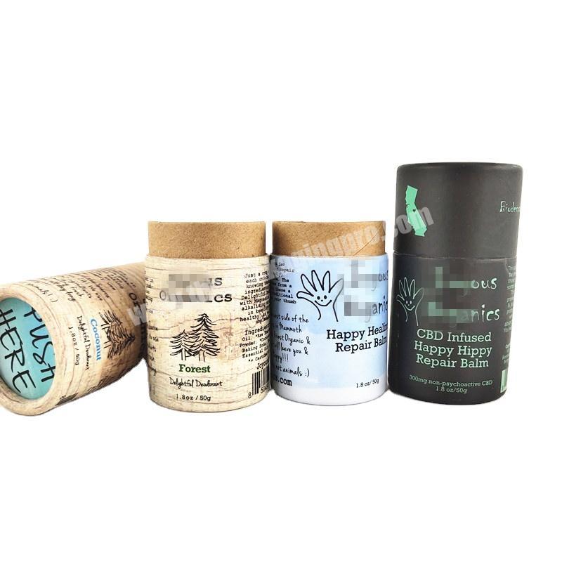 Recycled Custom Different Logo Push Up Paper Tubes Deodorant Stick Lipbalm Packaging