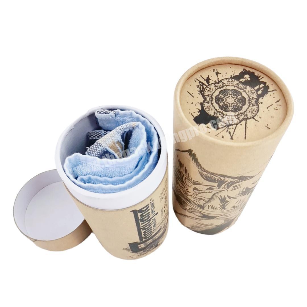 Recycled Kraft paper cylinder packaging tshirt paper tubes paper boxes