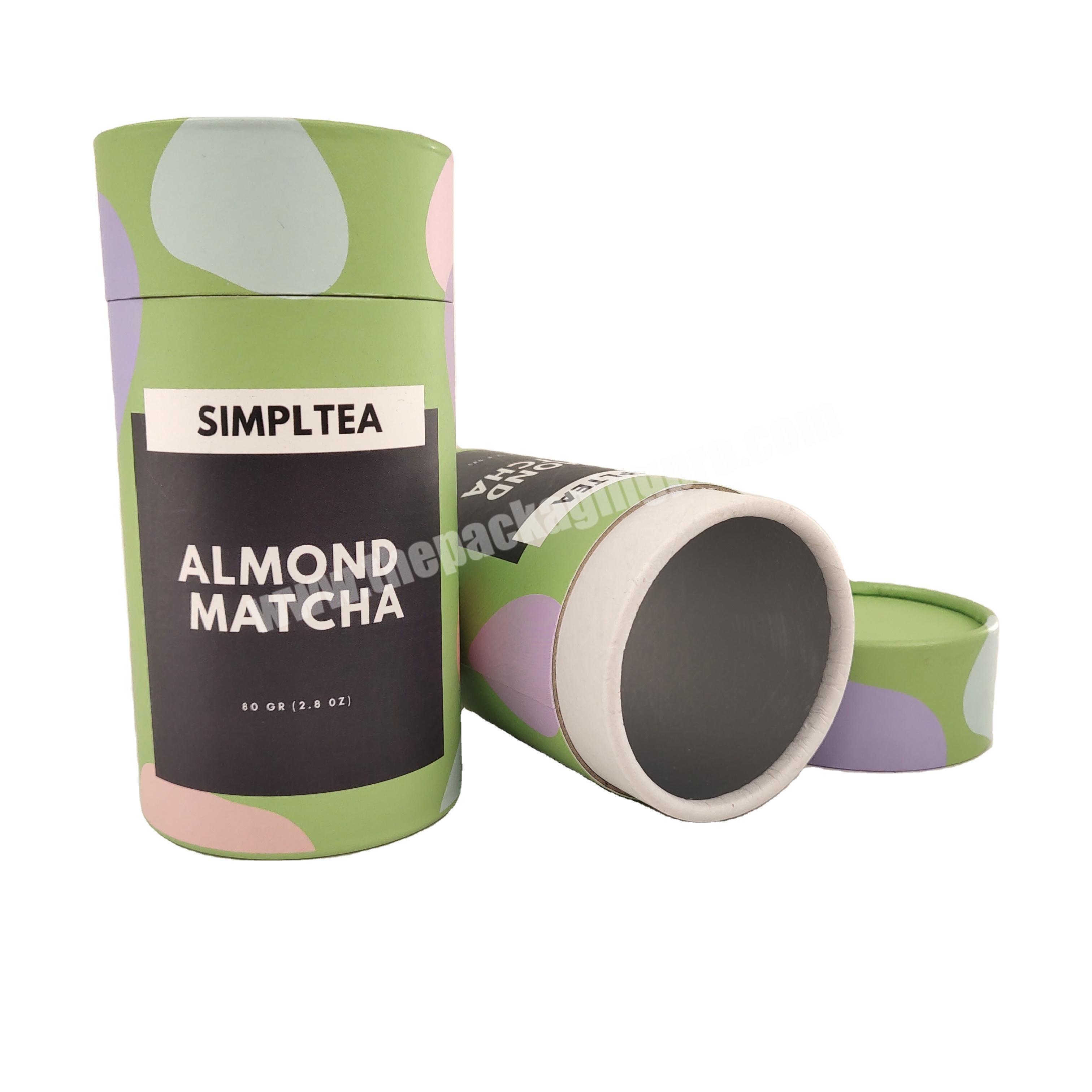 Recycled biodegradable round tea paper tube packaging tea paper box