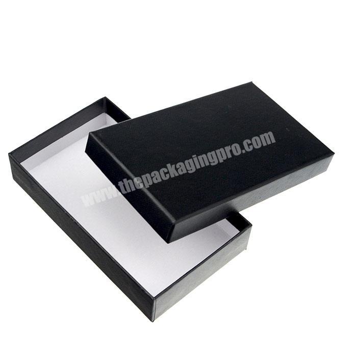 Rigid cardboard gift box black high quality china rectangular cardboard box
