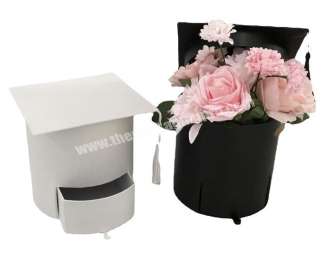 Round hug bucket drawer gift box flower box doctor hat graduation flower box