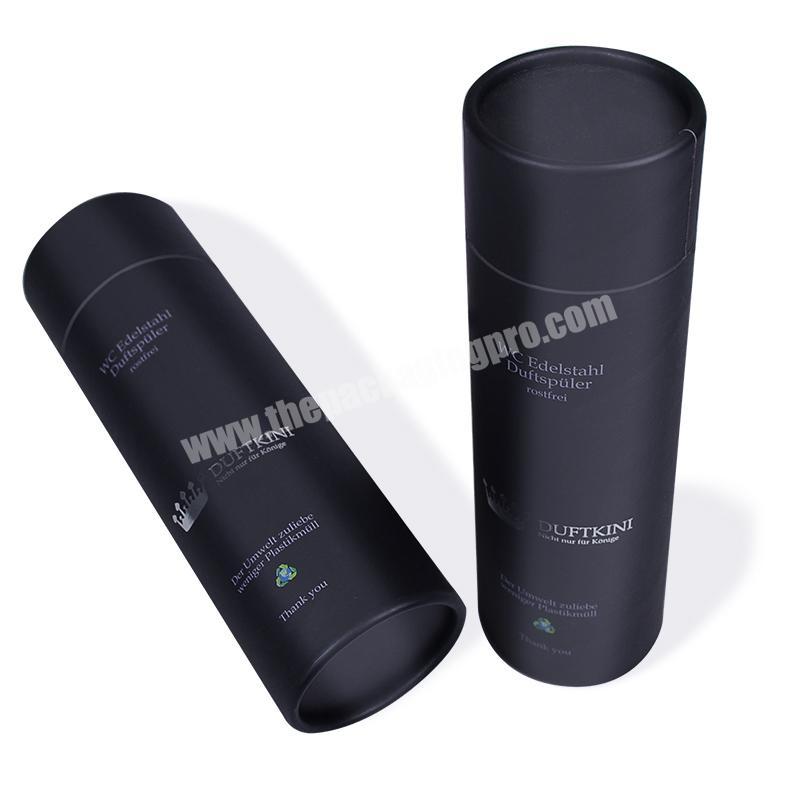SENCAI free sample customized size gold stamping jeans black card tube round box cylinder with lid