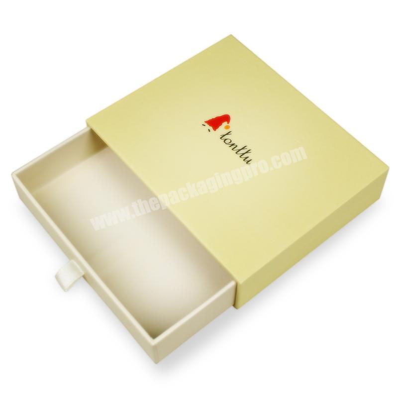 Sencai Luxury CMYK Logo Printing Jewelry Packaging Drawer Box With Pouch Insert