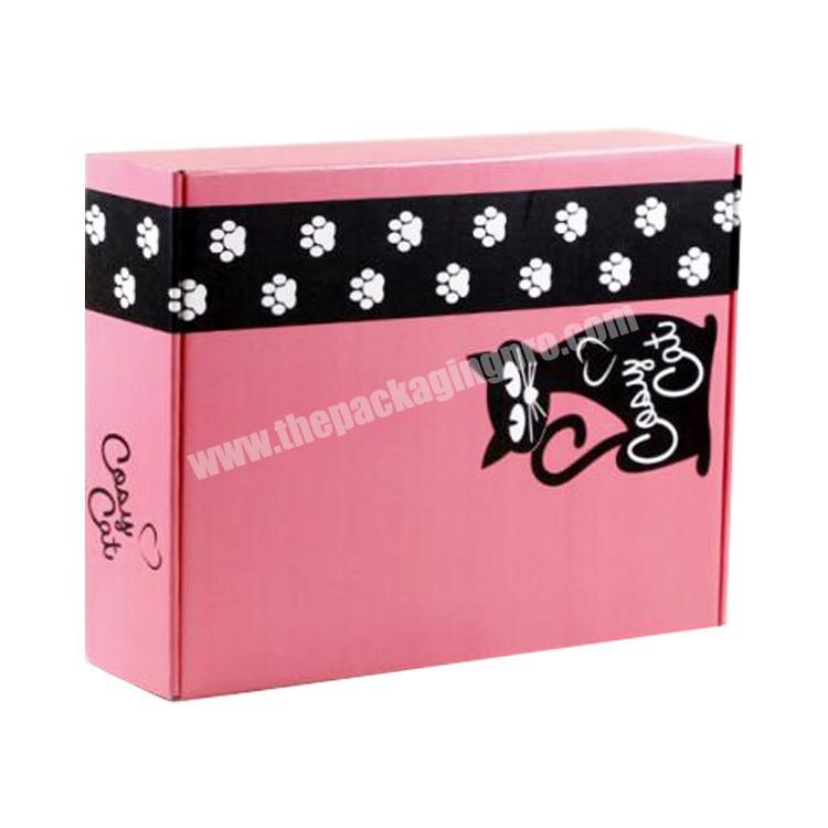 Skin care packaging shipping mailing pink cosmetic paper corrugated box custom logo