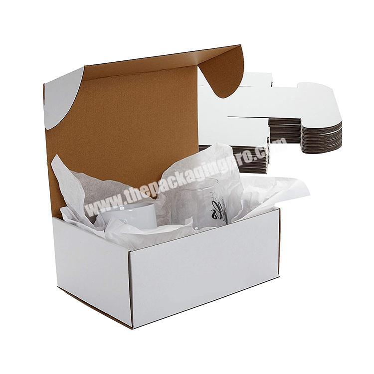Small white corrugated shipping Box eco gift boxes cheap fold folding carton box mailer eco-friendly