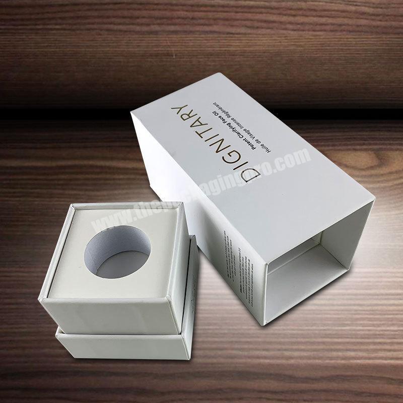Smart empty WHITE drawer box for perfume bottle packaging gift box with eva luxury