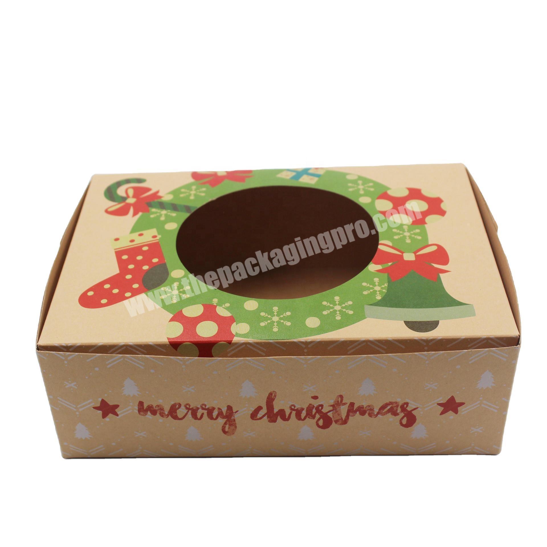 Snack gift kraft paper packaging box customized food window folding display packaging color box