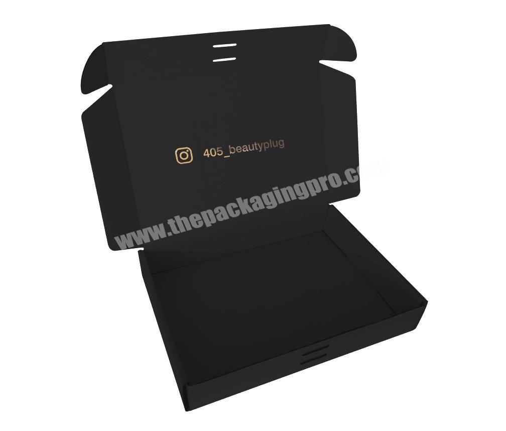 Sports clothing T-shirt black packaging boxes paper package custom corrugated box printed LOGO