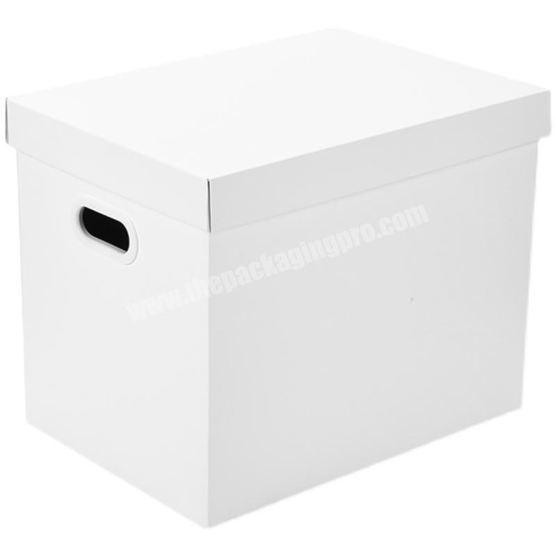 Strong White Storage Filing Boxes Custom Product Packaging Boxes with Lift-Off Lid