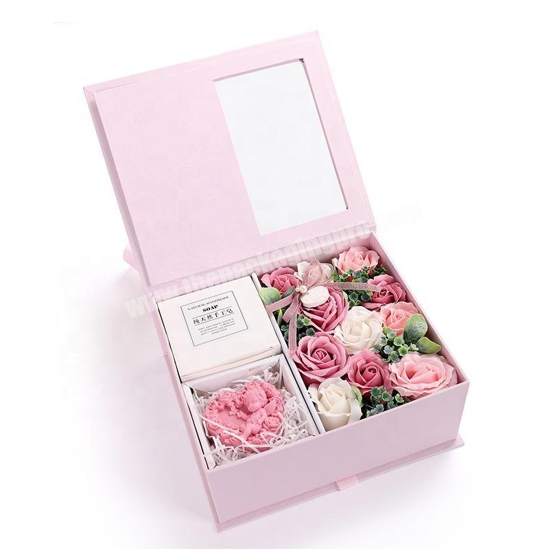 Supplier Cardboard Flower Box With Window Packaging Velvet Paper Luxury Custom Hat Gift Boxes For Flowers