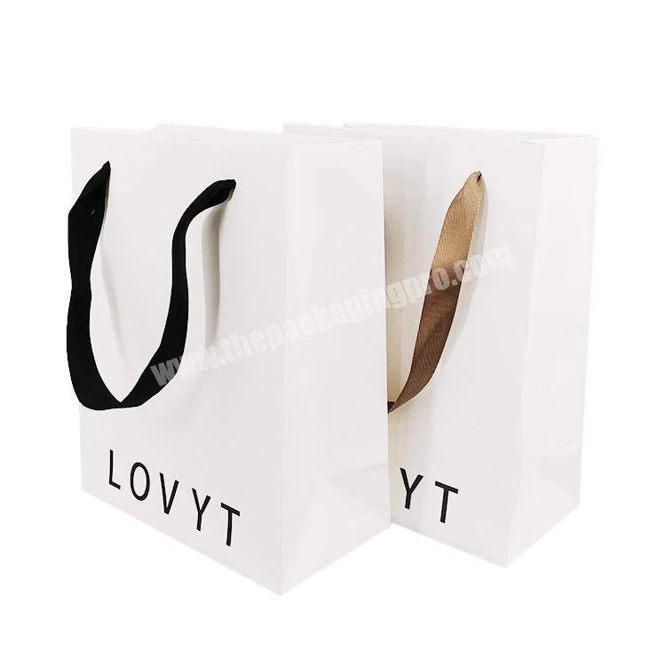 Supplier Hot Selling Luxury Personalized Recyclable Take Away Shopping Gift White Kraft Paper Bag With Handles
