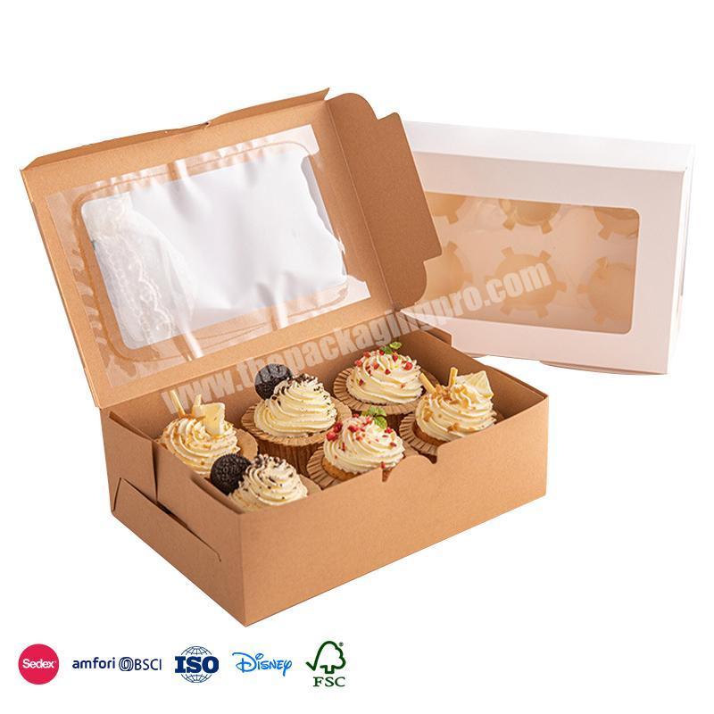 The Lowest Price Spot goods Personalized simple packaging degradable food material transparent cup cakes boxes