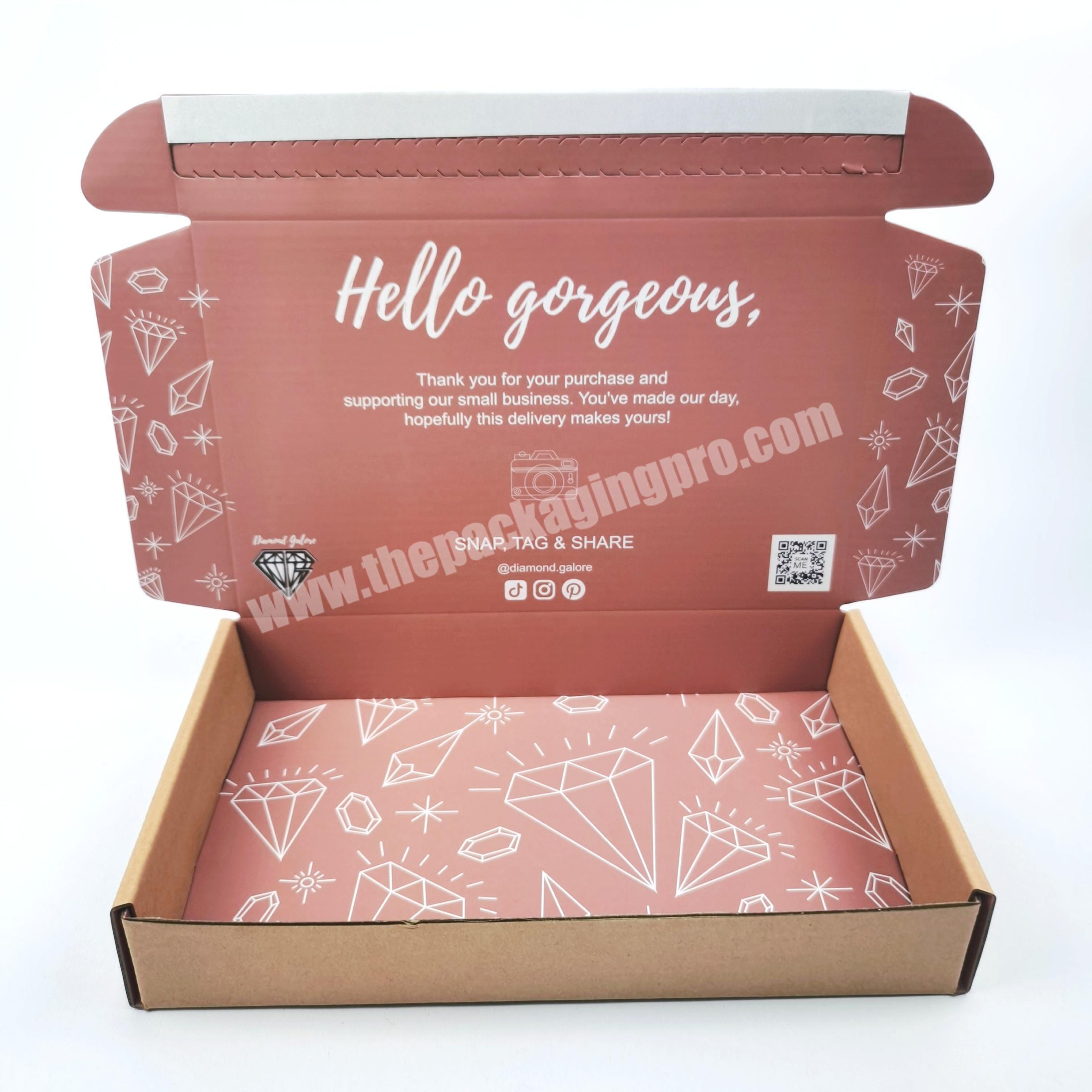 Custom Small Mail Paper recycle Kraft Corrugated shipping  Box
