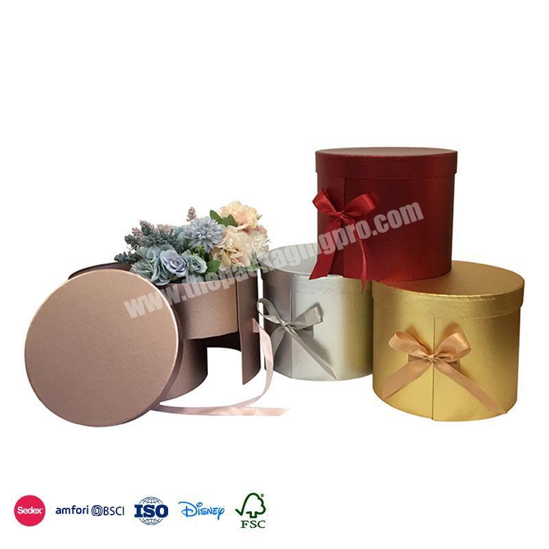 Top Selling Products Bright color double-layer translation design waterproof flower box cardboard round hat box