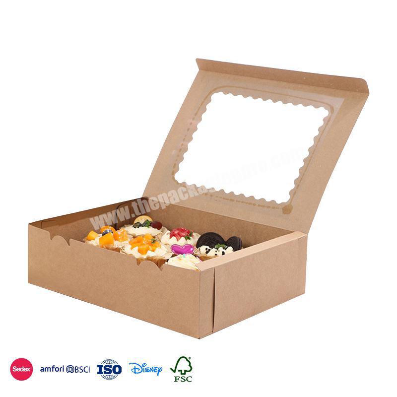 Top Selling Products Custom Solid color healthy food material window transparent design color box for cake