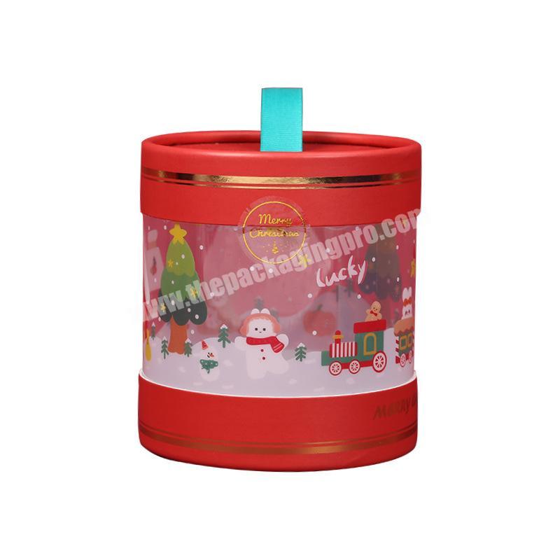 Transparent Christmas Candy Box Clear Jar with Ribbon