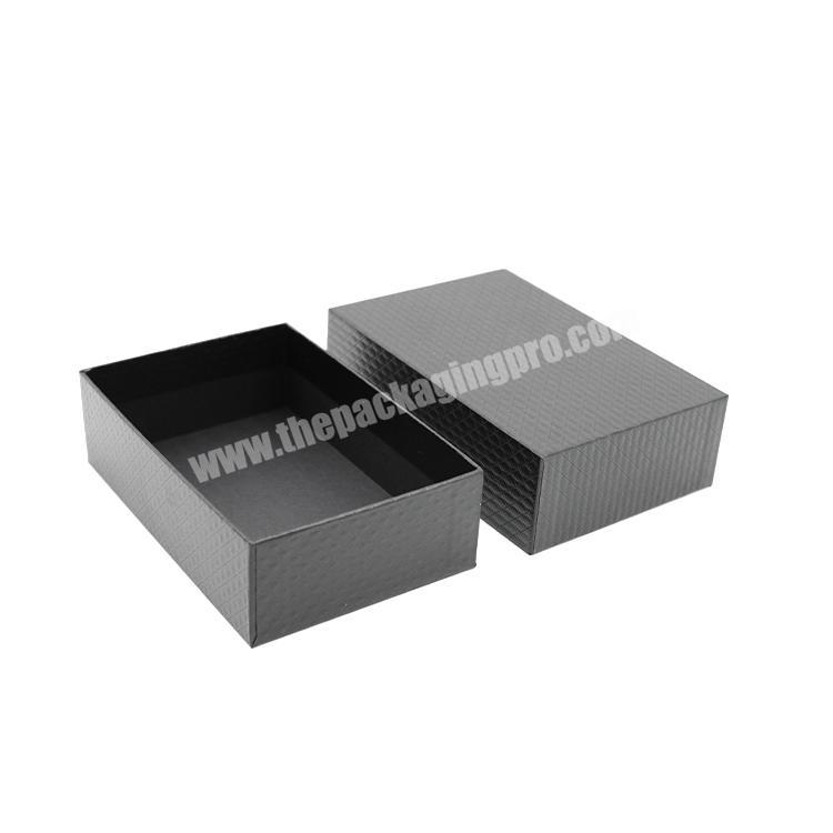 UV Matt Black Hard Paper Rigid Cardboard Durable Lid and Base Box Packaging Clothing Gift Box