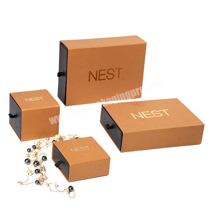 Unique custom standard sizes paper packaging foldable jewelry box with logo
