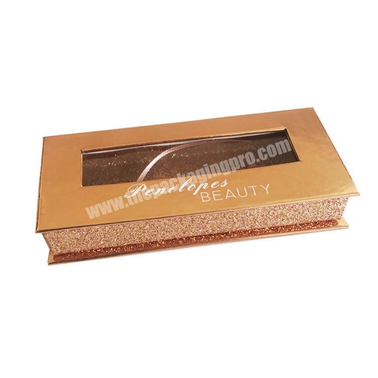 Vendor wholesale luxury packaging 25mm lashes gold box cardboard custom design private label rose gold lash box