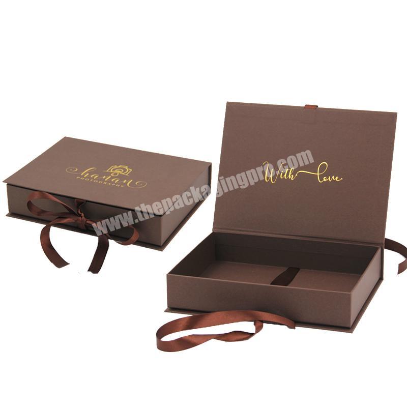 Wedding bridesmaid paper cardboard paper wedding gift box packaging with ribbon wedding gift box for guest paper box