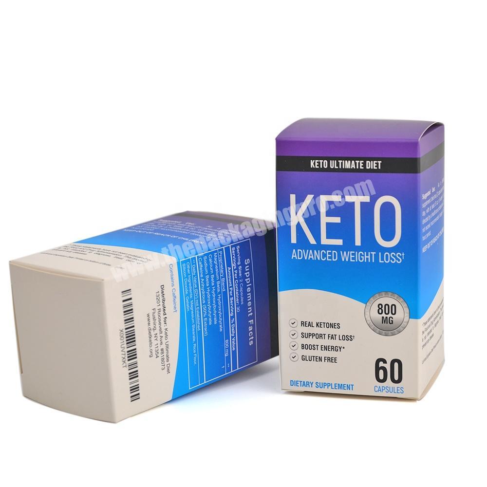 Weight Loss Keto Pills  Packaging Printed Paper Box Supplier