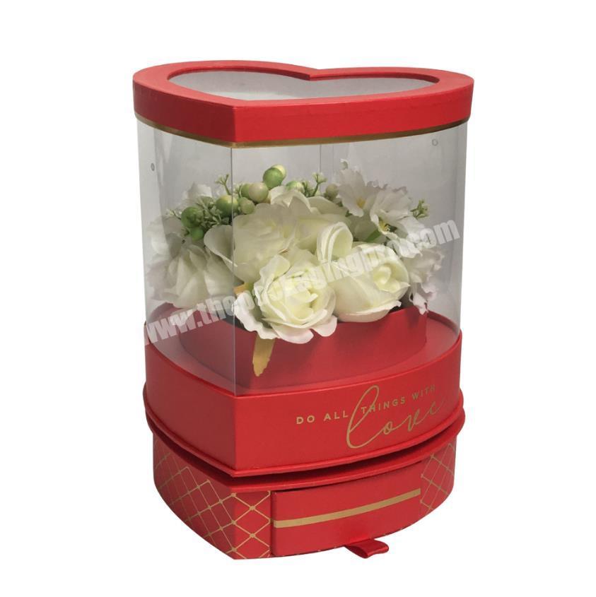 Welcome Custom Valentine's Day Gift Box for Packaging Flower with PVC Window