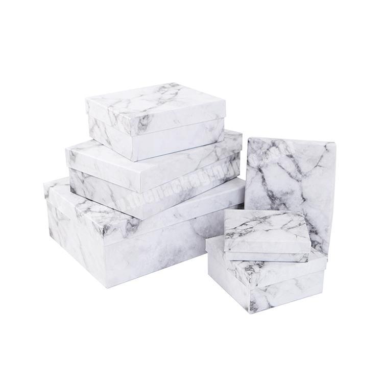 White Natural Stone Marbal Packing Jewelry Paper Box Custom Logo