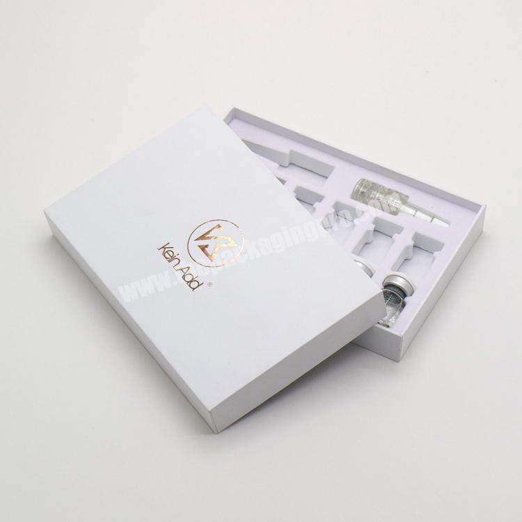 White cosmetic packaging paper box eco-friendly lipgloss cosmetic glass bottle set packaging box