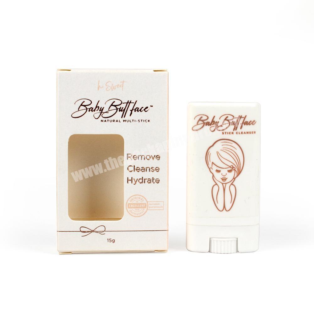 White shiny pearl paper box rose gold foil embossed logo skin care serum box facial cleanser packaging