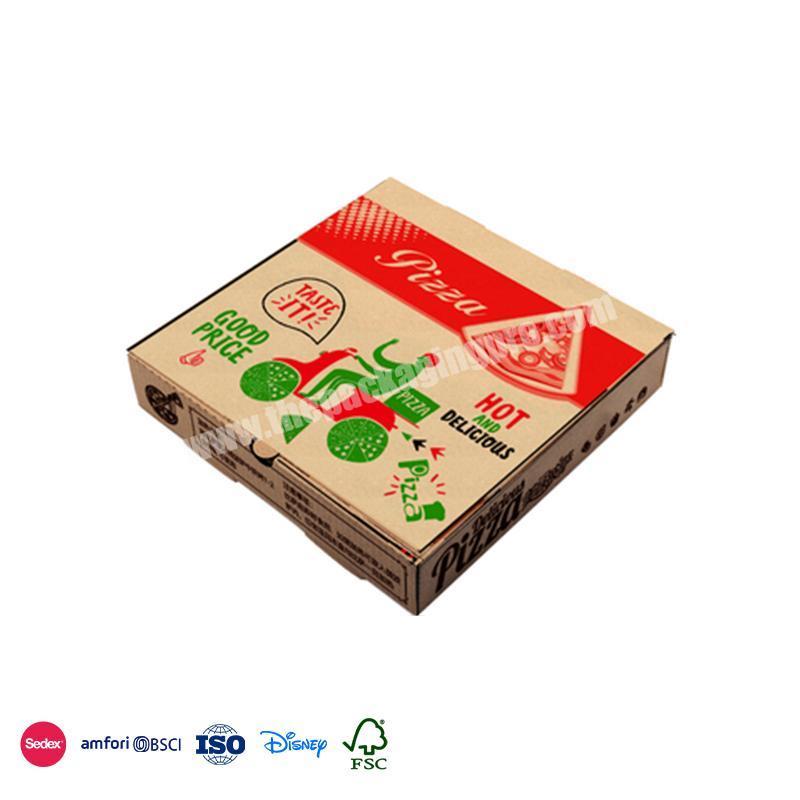 Wholesale Cheap Custom Printed Delivery Takeaway Brown Biodegradable Corrugated Burger Fast Food Packaging Pizza Box