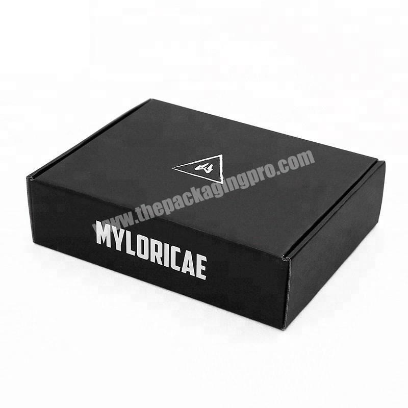 Wholesale Cheap Custom Printed Flip Lid Tuck Top Shipping Mailing Packaging Die Cut Black Cardboard Corrugated Mailer Box