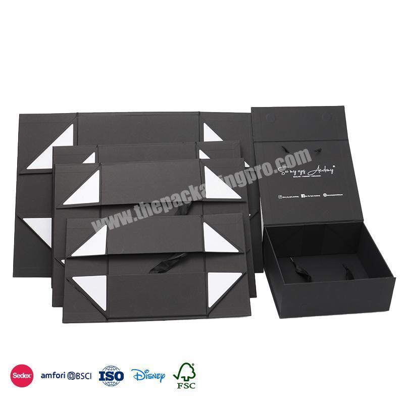 Wholesale Cheapest Price Black with silver lettering logo with ribbon candle packaging boxes luxury gift