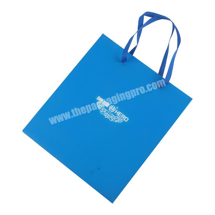 Wholesale Coating Blue Packaging Bags With Polyester Cord Paper Bag Making Machines