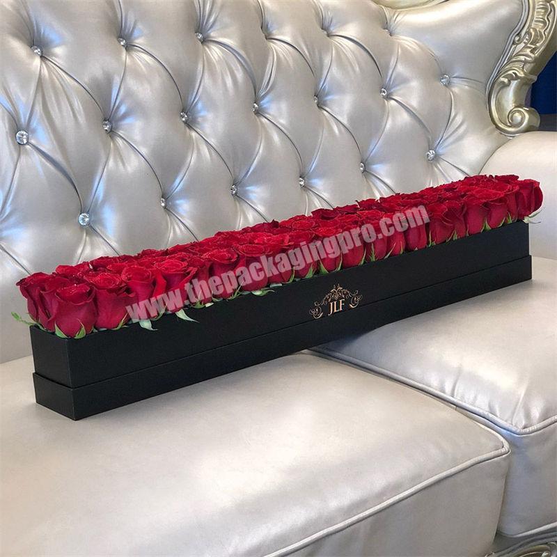 Wholesale Competitive Price Rectangular Paper I Love You Long Flower Gift Box Box Rectangle Wedding Flower Packaging Box