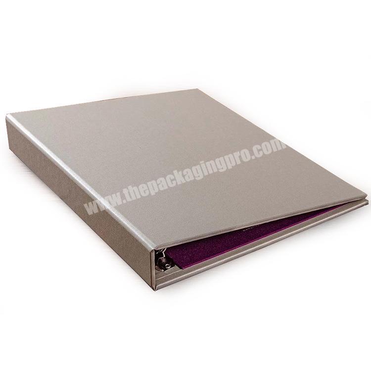 Wholesale Custom Beige Linen Texture Professional Personalized 4 D-Ring Binder