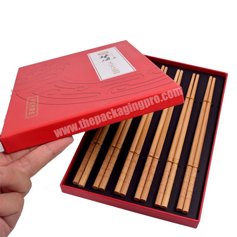 Wholesale Custom Biodegradable Fashion Flap Square Paper Box Gift Box Packaging Box for chopsticks