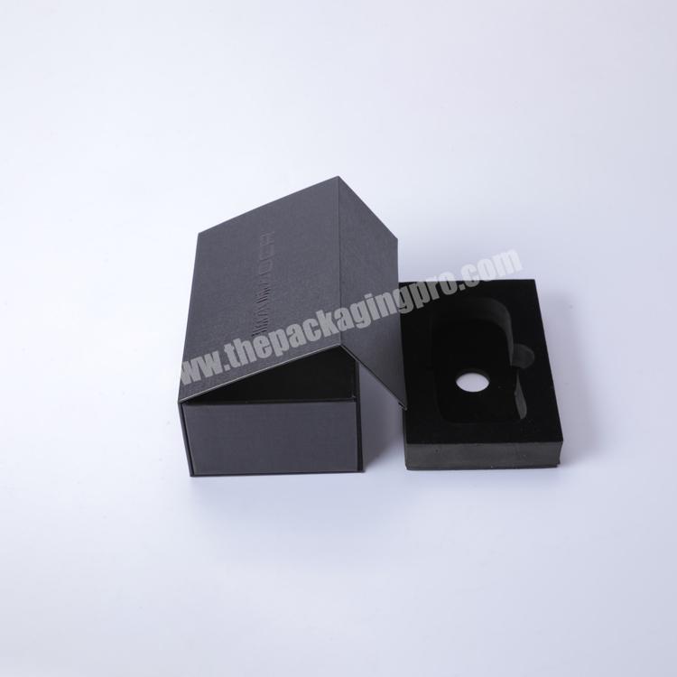Wholesale Custom Elegant Black Small Magnetic Packaging Paperboard Gift Cosmetic Perfume Box for Skincare Packaging