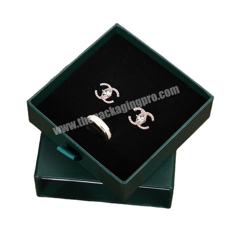 Wholesale Custom Logo Rigid Sliding Out Drawer Box Fancy Gift Box For Jewelry Accessory Storage Earring Box
