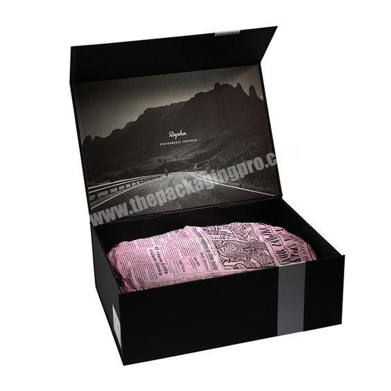 Wholesale Custom Luxury Magnetic Closure Empty Rigid Cardboard Black Folding  Packaging Gift Box for Shoes