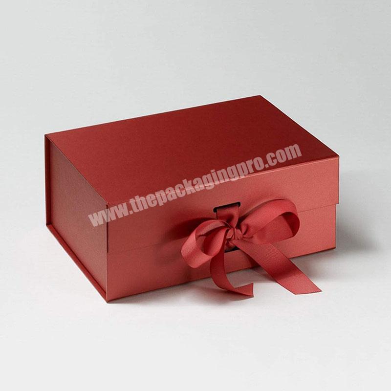 Wholesale Custom Print Rigid Paper Fancy Magnetic Gift Boxes With Ribbon