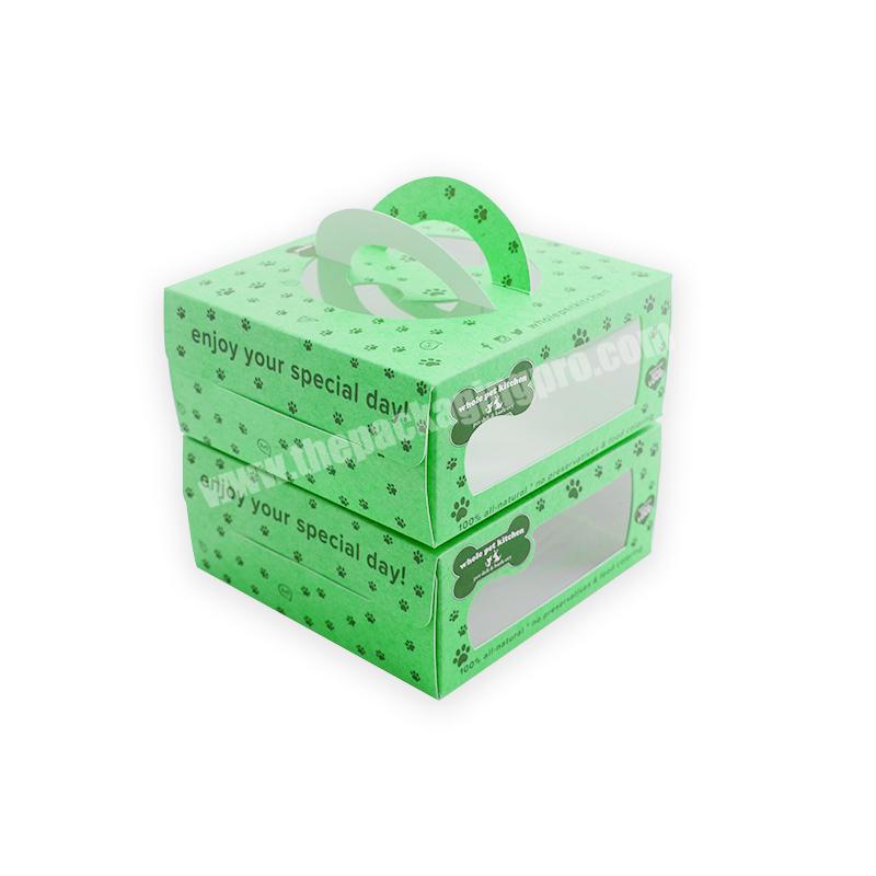 Wholesale Custom Size Logo Christmas Cake Pop Boxes PET Cake Box Wholesale With Handle