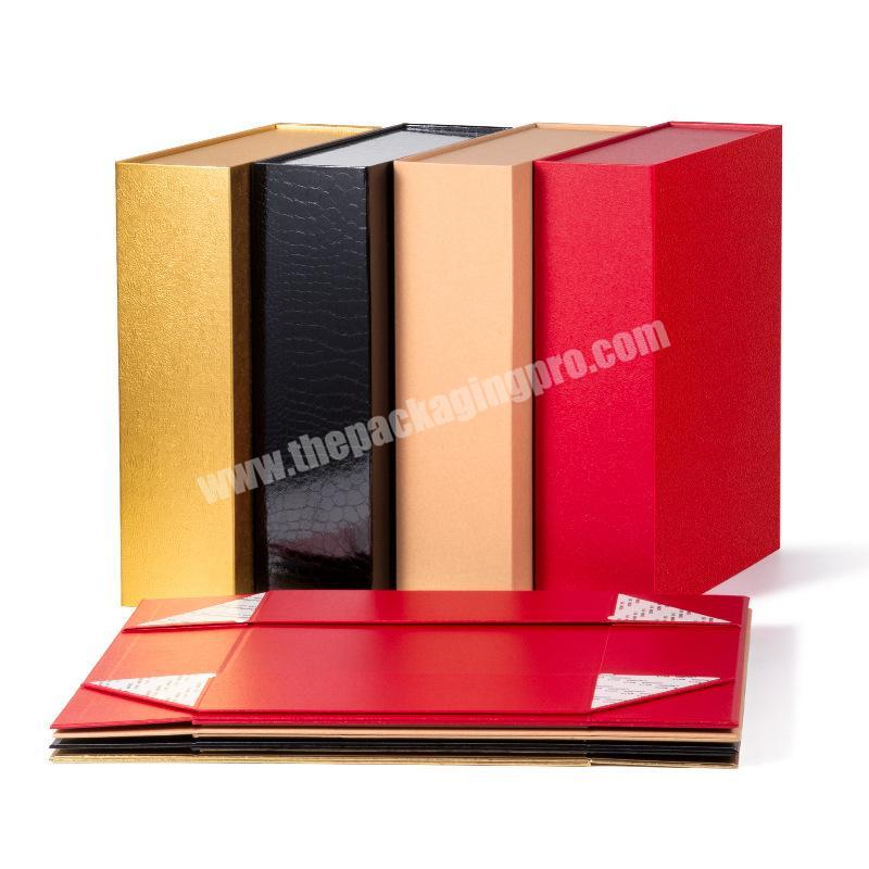 Wholesale Custom With Your Own Logo Rose Gold Luxury Hot Stamping Folding Gift Paper Boxes Without Handle