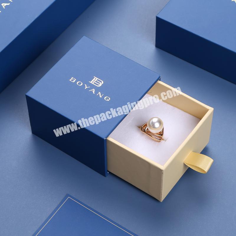 Wholesale Custom logo Luxury Jewelry Storage Packaging Small Unique Marble Necklace Pull Out Ring Box