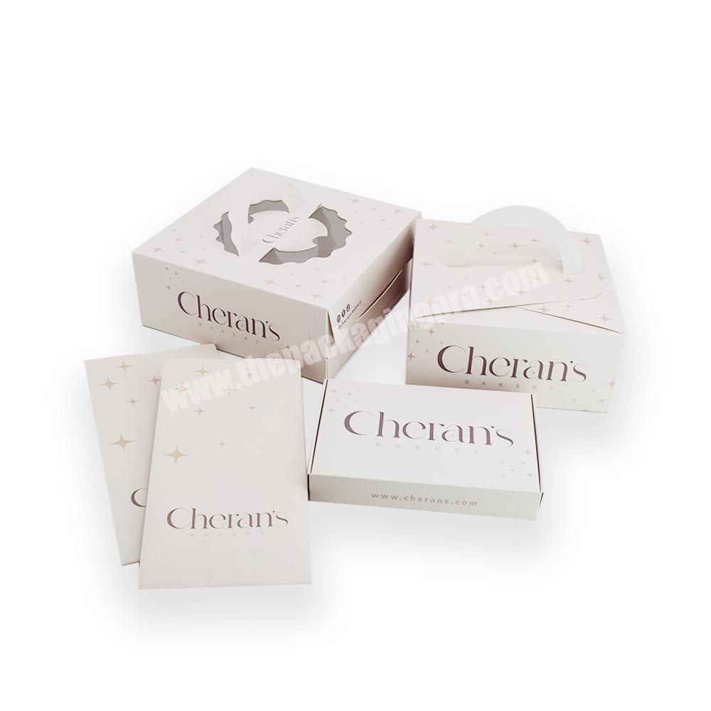 Wholesale Custom printed logo biodegradable Free Design Dessert Cardboard White Pastry Cheap Paper Bakery Pastries Box