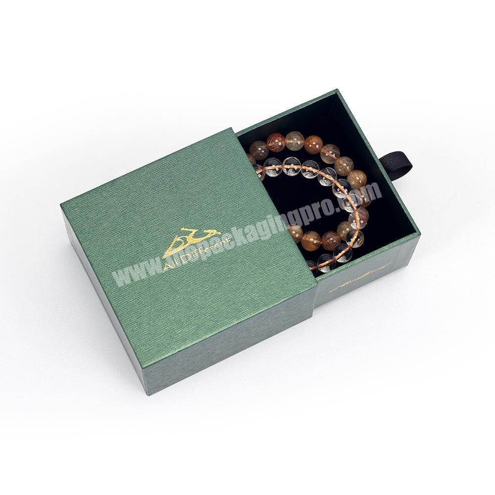 Wholesale Design Logo  Cardboard  Luxury  jewelry Sliding Box With  Ribbon Rope Gift Sleeve Drawer Box Packaging