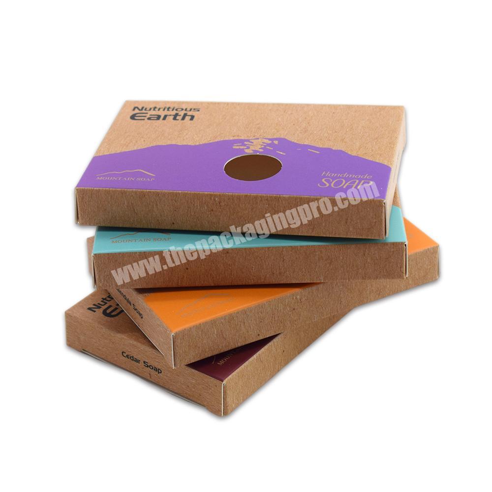 Wholesale Factory Custom Logo Handmade Recycled Kraft Paper Home Made Soap Box Packaging with Window