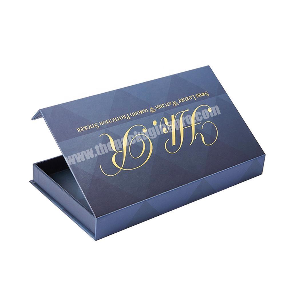 Wholesale False Eyelash Magnetic Box Empty Clear Texture Blue Crown Paper Private Label Custom Eyelash Box Packaging